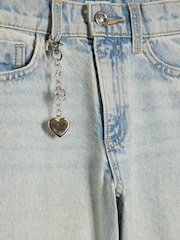 River Island Blue Wide Fit Light Wash Pull On Jeans - Image 3 of 3