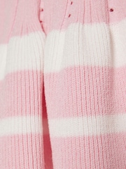 River Island Pink Stripe Peplum Polo Cardigan - Image 3 of 4