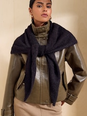 Friends Like These Chocolate Brown Oversized Brushed Triangle Scarf - Image 1 of 6