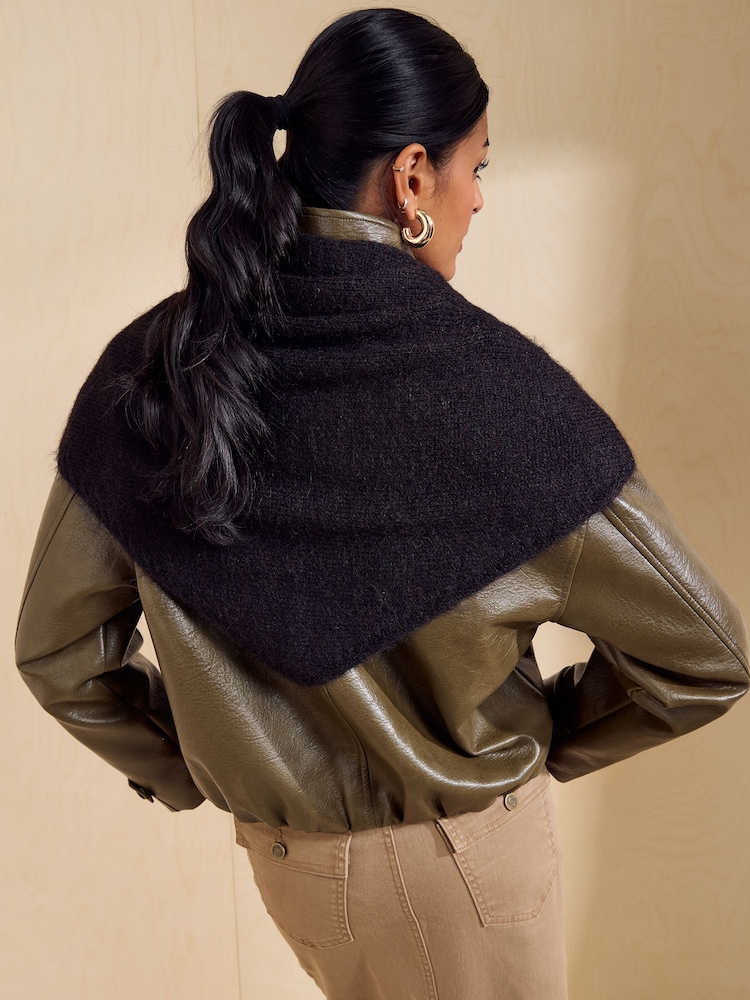 Friends Like These Chocolate Brown Oversized Brushed Triangle Scarf - Image 2 of 6