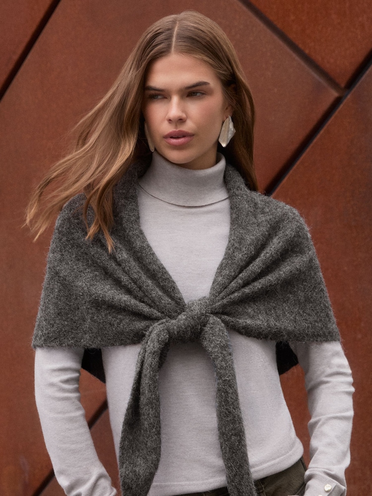 Friends Like These Grey Oversized Brushed Triangle Scarf - Image 1 of 6