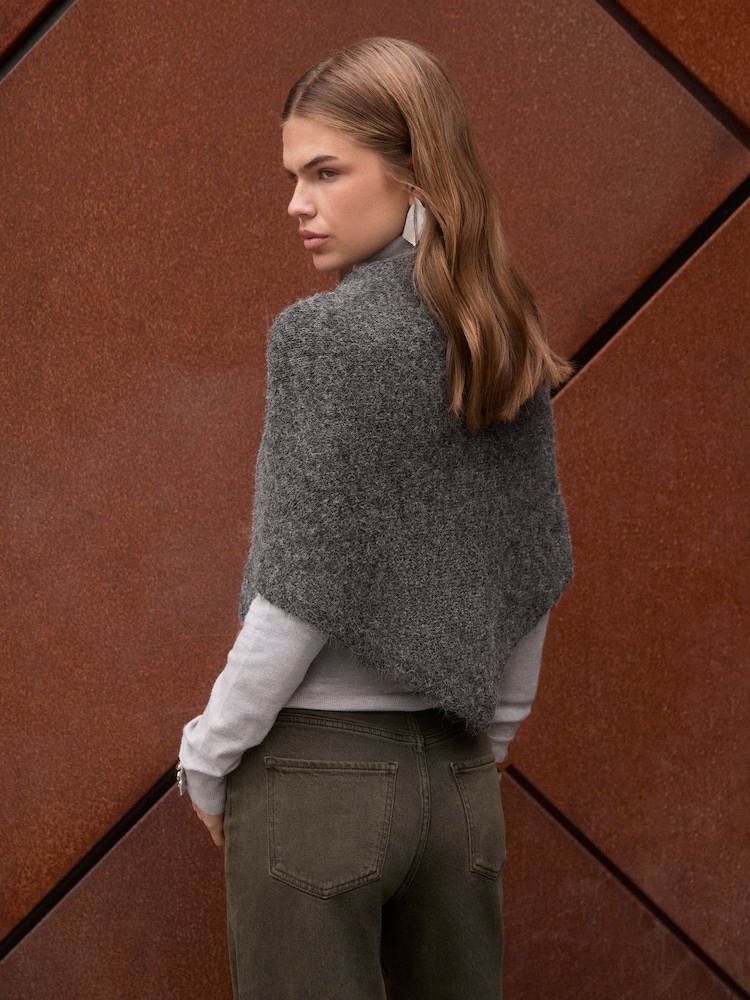 Friends Like These Grey Oversized Brushed Triangle Scarf - Image 2 of 6