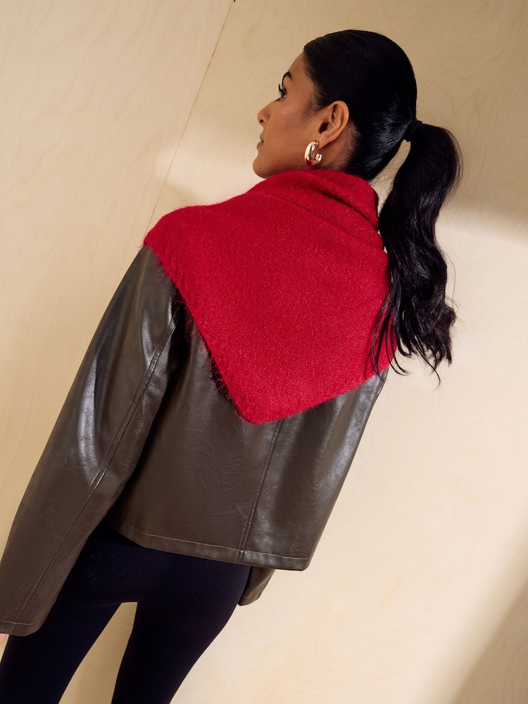 Friends Like These Red Oversized Brushed Triangle Scarf - Image 2 of 7
