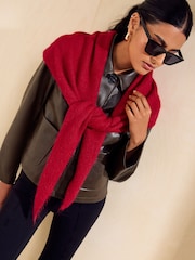 Friends Like These Red Oversized Brushed Triangle Scarf - Image 3 of 7