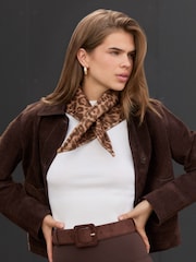 Friends Like These Leopard Print Trangle Bandana Scarf - Image 1 of 6