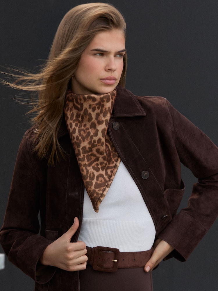 Friends Like These Leopard Print Trangle Bandana Scarf - Image 2 of 6