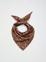 Friends Like These Leopard Print Trangle Bandana Scarf - Image 4 of 6
