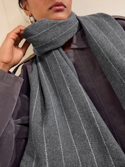 Friends Like These Grey Pin Stripe Mid Weight Scarf - Image 3 of 7