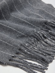 Friends Like These Grey Pin Stripe Mid Weight Scarf - Image 7 of 7