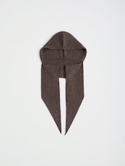 Friends Like These Brown Cosy Ribbed Hooded Scarf - Image 6 of 7