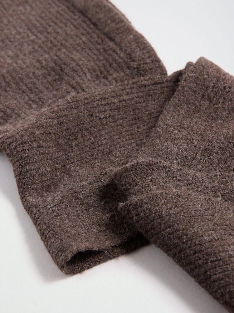 Friends Like These Brown Cosy Ribbed Hooded Scarf - Image 7 of 7 Friends Like These Brown Cosy Ribbed Hooded Scarf - Image 7 of 7