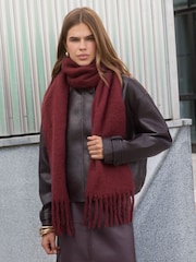 Friends Like These Burgundy Red Skinny Brushed Scarf - Image 2 of 6