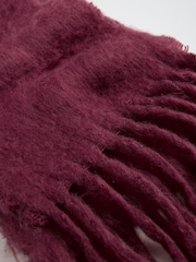 Friends Like These Burgundy Red Skinny Brushed Scarf - Image 6 of 6