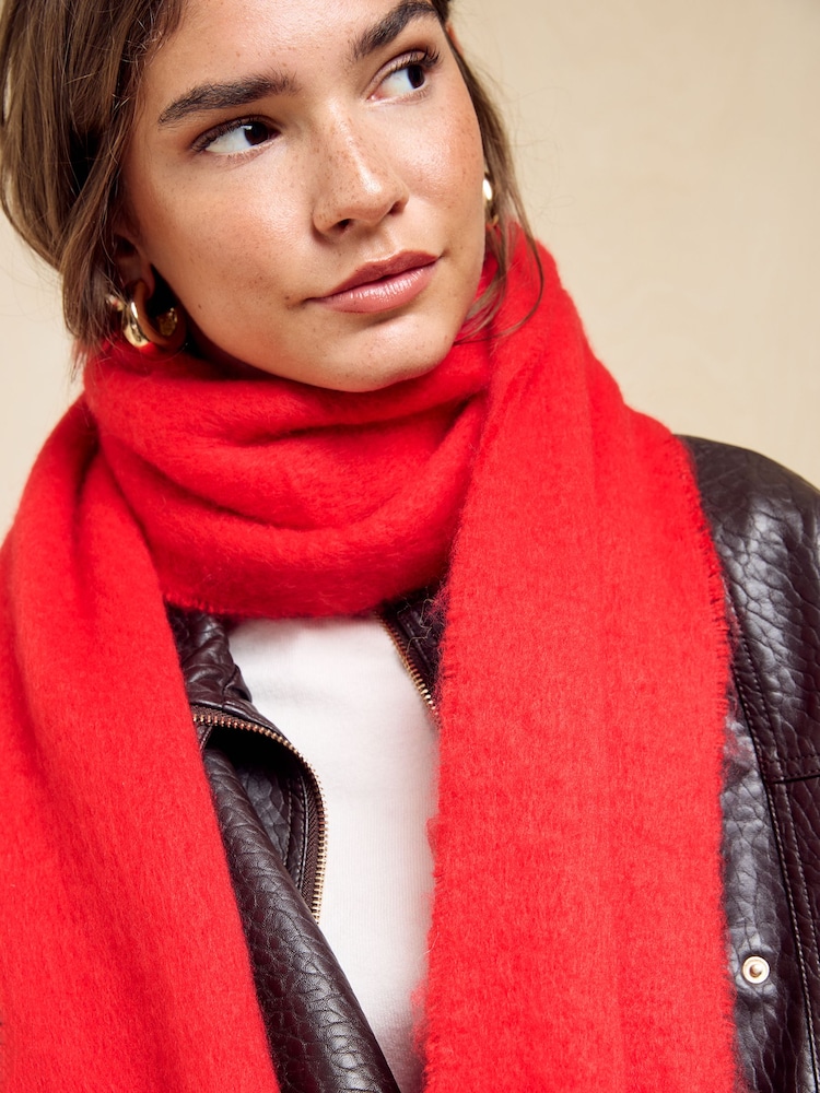 Friends Like These Red Skinny Brushed Scarf - Image 2 of 6