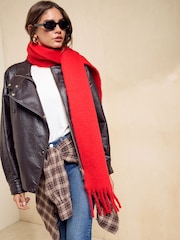 Friends Like These Red Skinny Brushed Scarf - Image 3 of 6