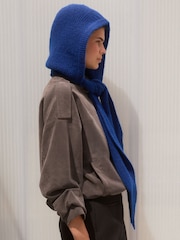 Friends Like These Blue Cosy Ribbed Hooded Scarf - Image 3 of 6