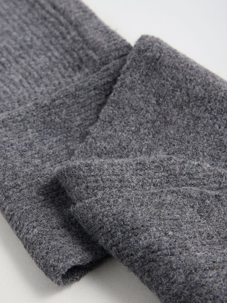 Friends Like These Grey Cosy Ribbed Hooded Scarf - Image 5 of 5 Friends Like These Grey Cosy Ribbed Hooded Scarf - Image 5 of 5
