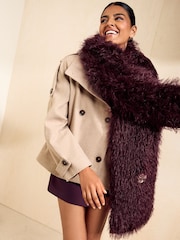 Friends Like These Burgundy Red Faux Fur Shearling Scarf - Image 1 of 7