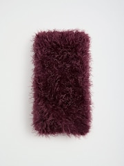 Friends Like These Burgundy Red Faux Fur Shearling Scarf - Image 5 of 7