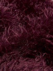 Friends Like These Burgundy Red Faux Fur Shearling Scarf - Image 6 of 7