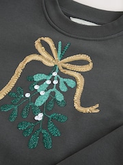 Charcoal Grey Mistletoe Christmas Sweatshirt - Image 3 of 3