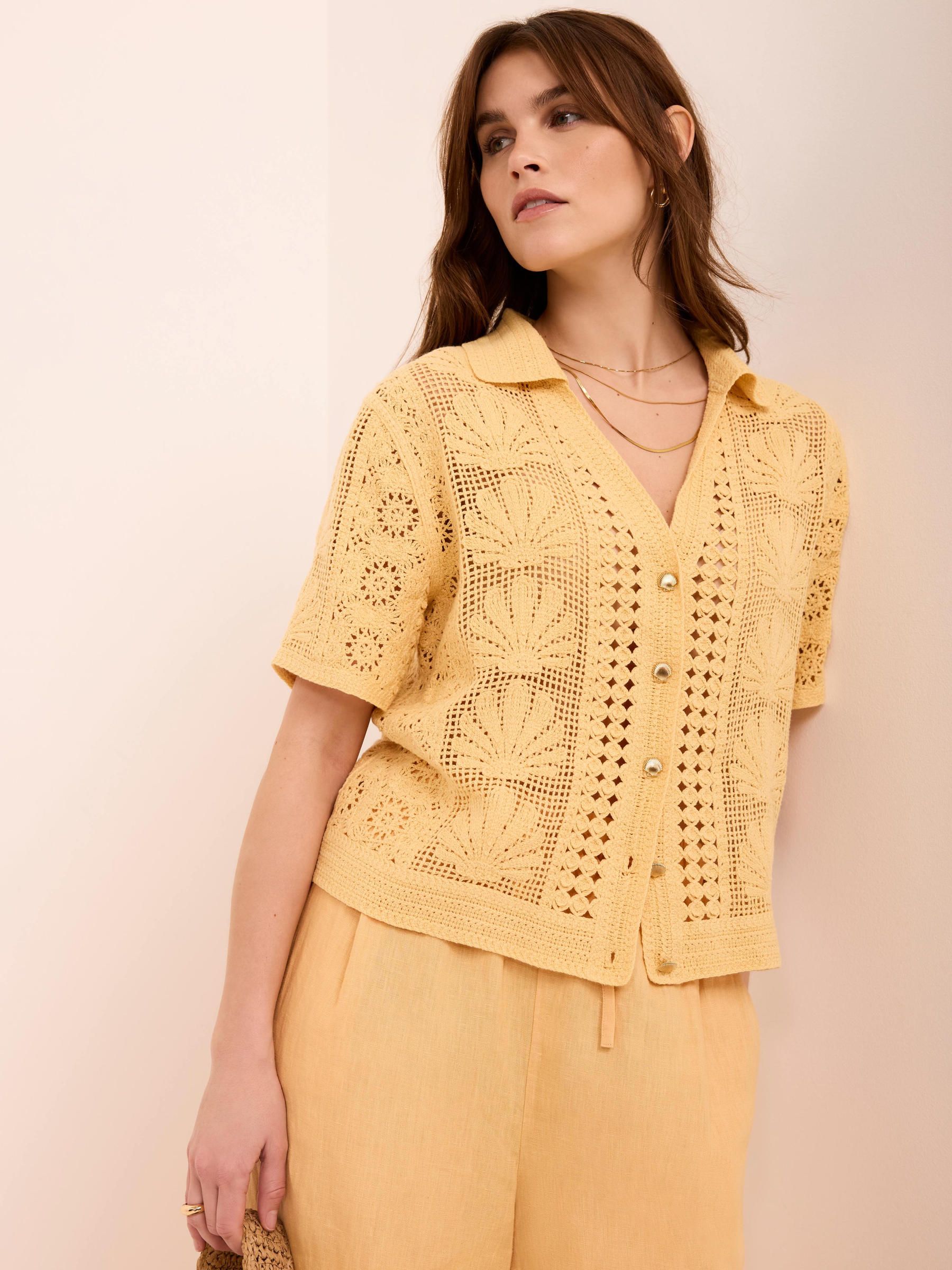 Buy Mint Velvet Yellow Crochet Shell Shirt from Next USA