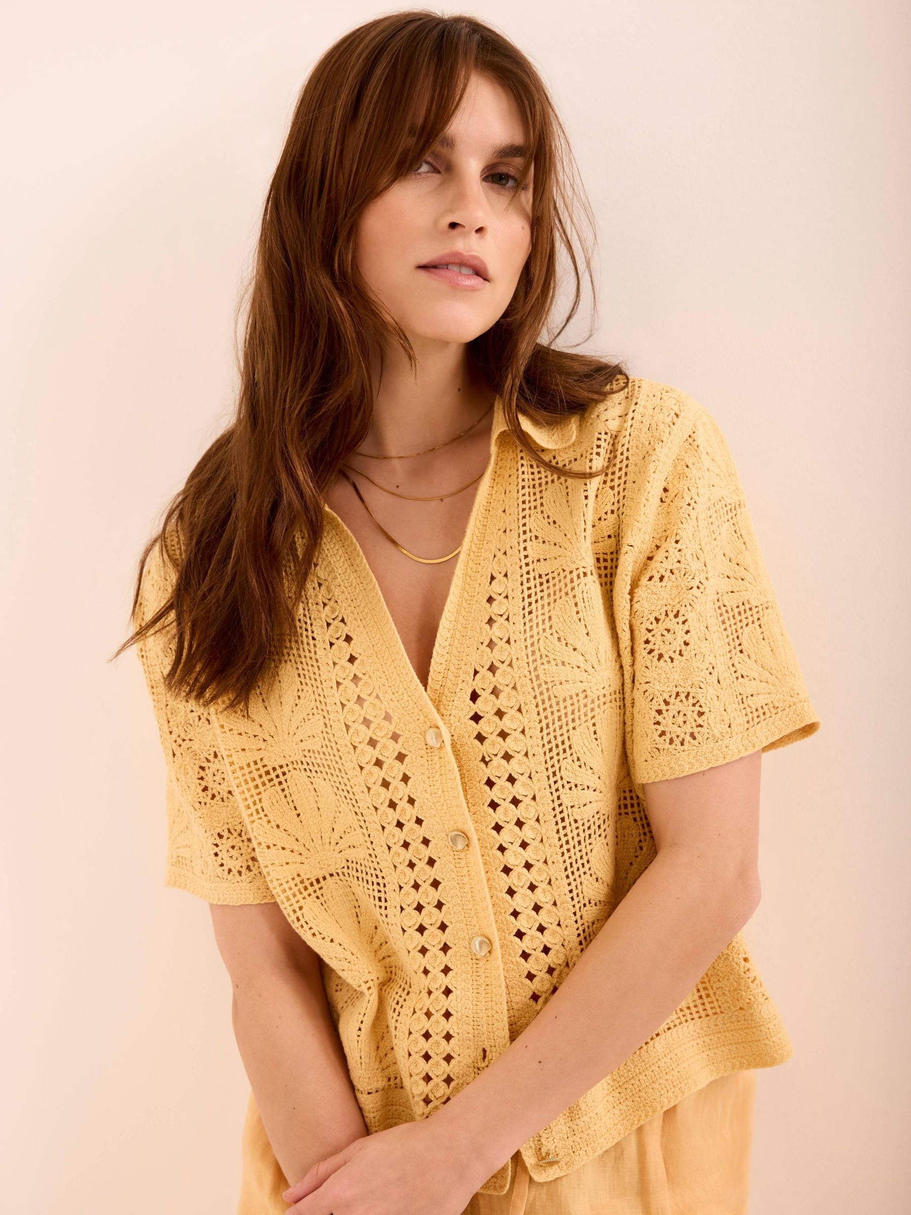 Buy Mint Velvet Yellow Crochet Shell Shirt from Next USA