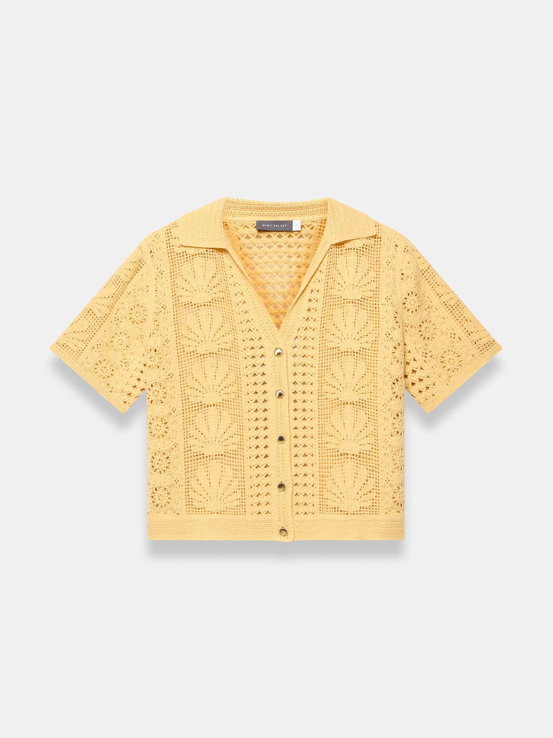 Buy Mint Velvet Yellow Crochet Shell Shirt from Next USA