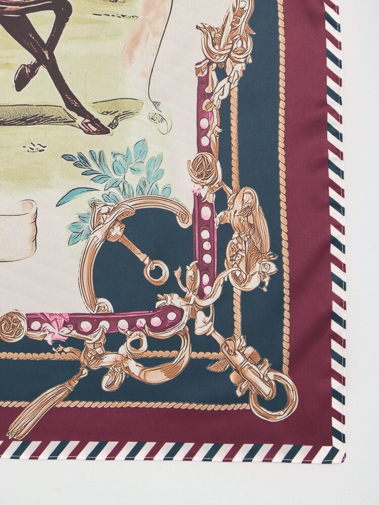 Friends Like These Horse Print Multi-Way Satin Scarf - Image 2 of 3 Friends Like These Horse Print Multi-Way Satin Scarf - Image 2 of 3