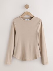 Neutraali - Long Sleeve Crew Neck Ribbed Tops 3 Pack - Kuva 4 / 6