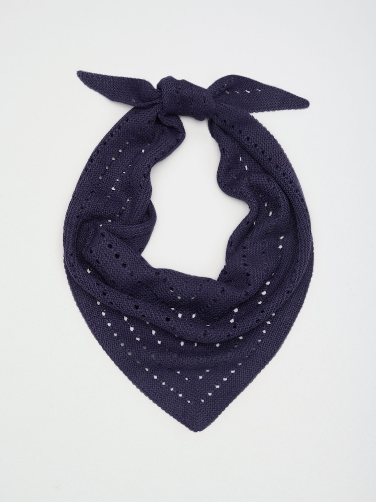 Love & Roses Navy Cut Out Triangle Scarf - Image 1 of 3