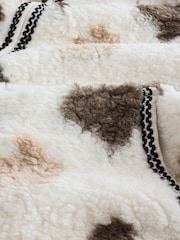 Monochrome Cow Print Sheepy Borg Zip Through Jacket - Image 3 of 3