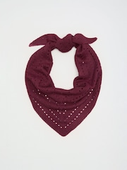 Love & Roses Burgundy Red Cut Out Triangle Scarf - Image 5 of 7