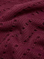 Love & Roses Burgundy Red Cut Out Triangle Scarf - Image 7 of 7