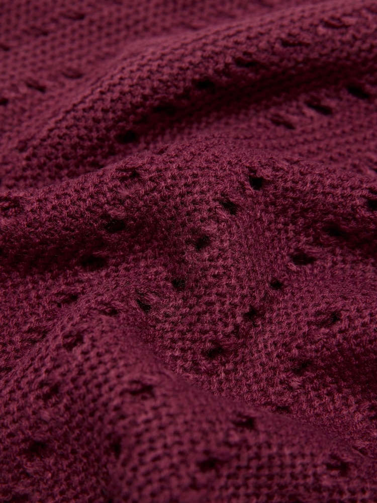 Love & Roses Burgundy Red Cut Out Triangle Scarf - Image 7 of 7