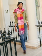 Love & Roses Pink Check Oversized Brushed Scarf - Image 3 of 7