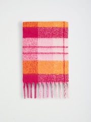 Love & Roses Pink Check Oversized Brushed Scarf - Image 5 of 7