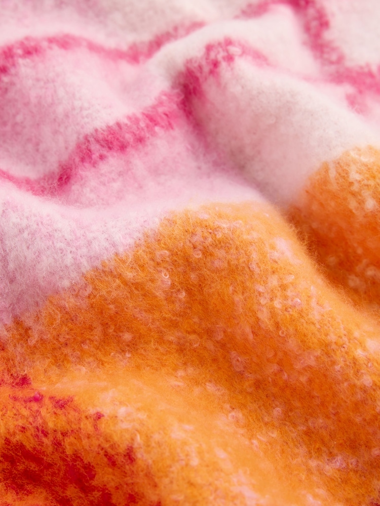 Love & Roses Pink Check Oversized Brushed Scarf - Image 7 of 7