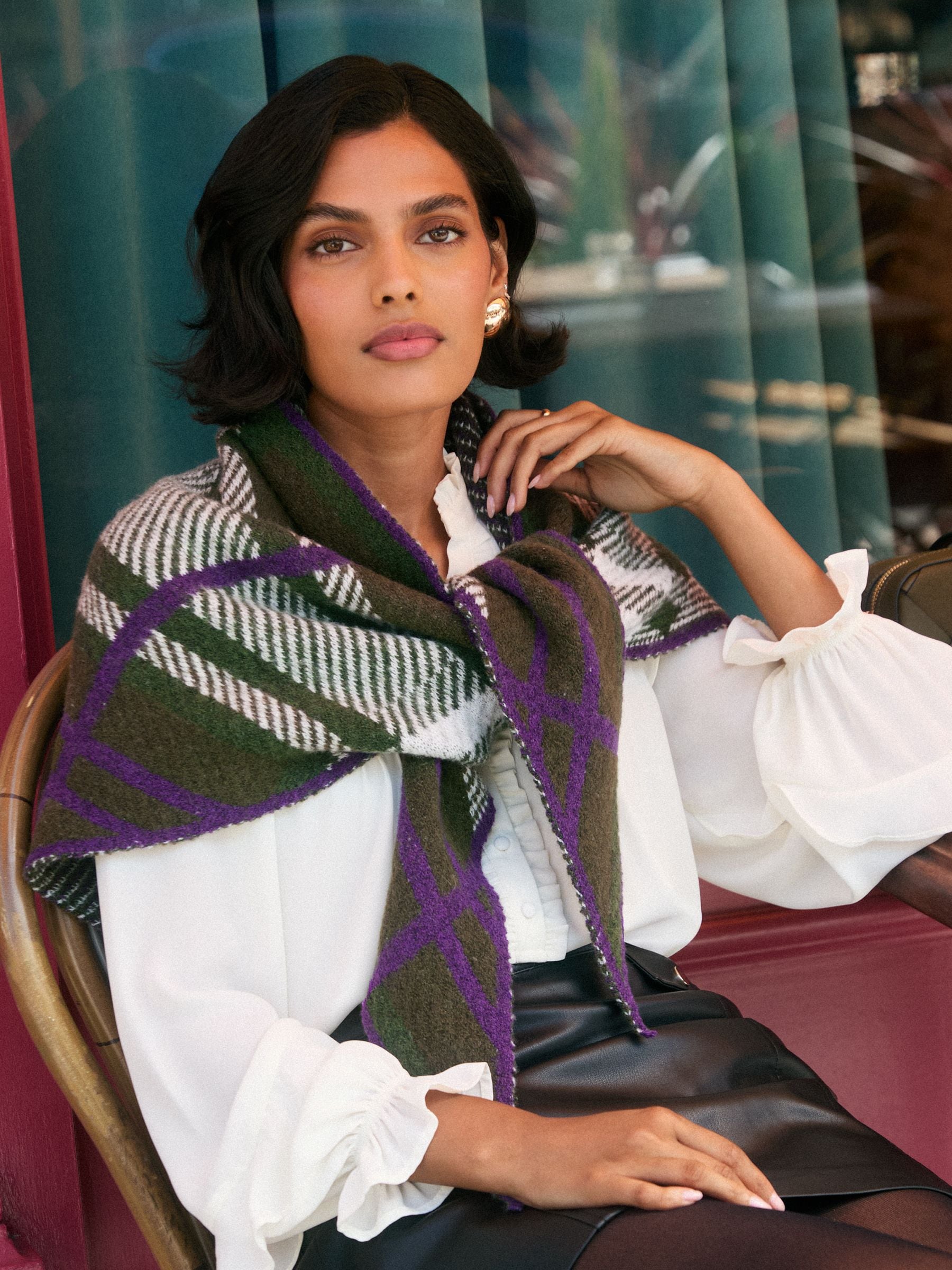 Buy Love & Roses Green Soft Oversized Triangle Scarf from Next USA