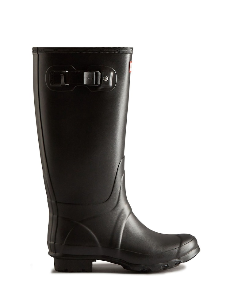 Hunter Black Wide Leg Wellington Boots - Image 1 of 4
