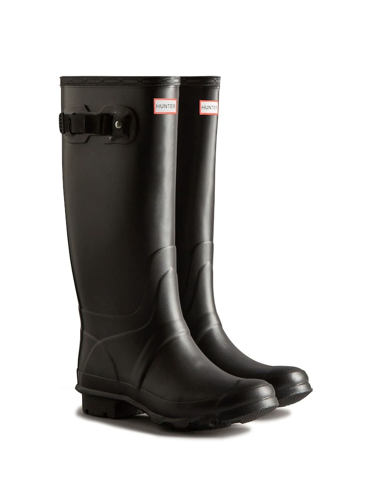 Hunter Black Wide Leg Wellington Boots - Image 2 of 4