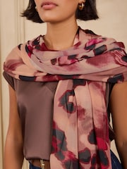 Love & Roses Pink Leopard Print Lightweight Scarf - Image 4 of 6