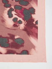 Love & Roses Pink Leopard Print Lightweight Scarf - Image 6 of 6