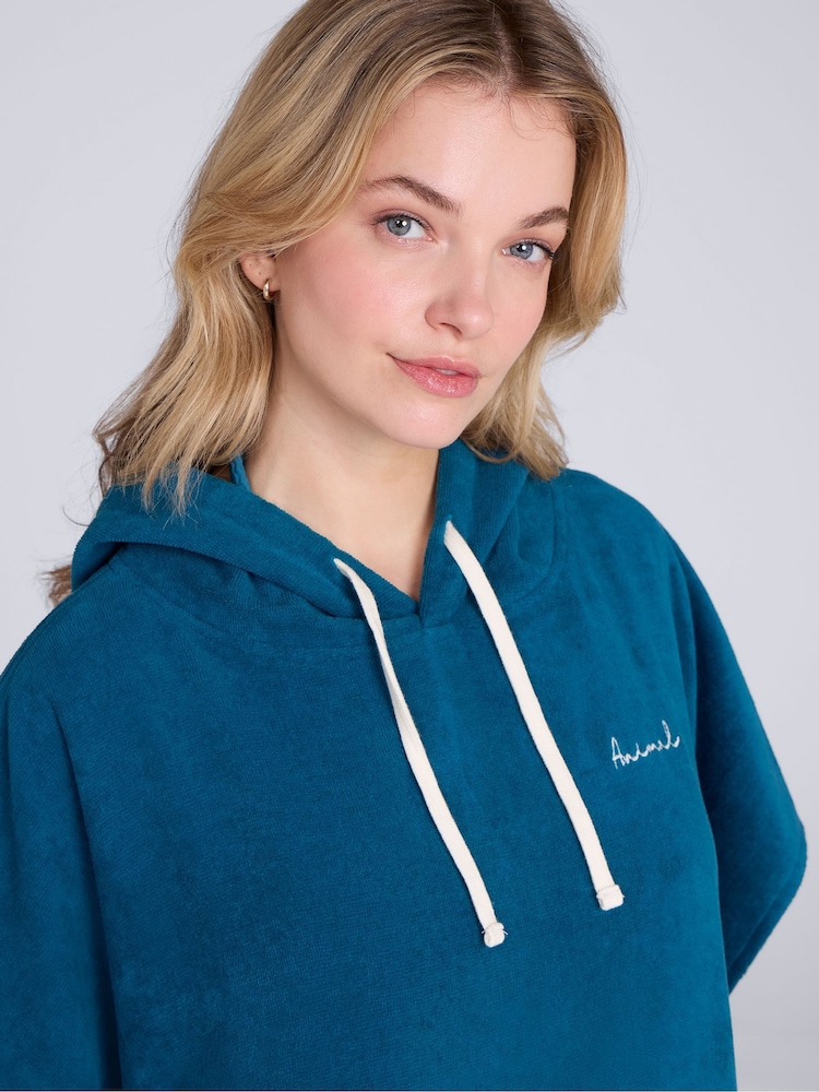 Animal Blue Anna Towelling Poncho - Image 1 of 4 Animal Blue Anna Towelling Poncho - Image 1 of 4