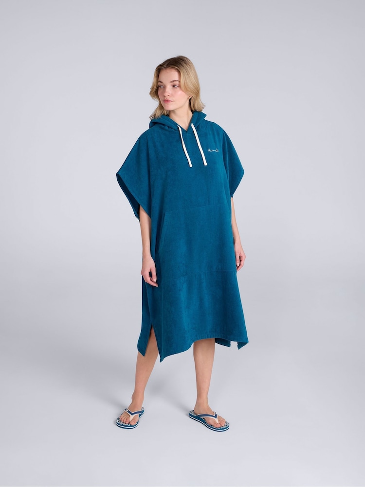 Animal Blue Anna Towelling Poncho - Image 2 of 4 Animal Blue Anna Towelling Poncho - Image 2 of 4