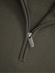 Animal Green Ribbed Quarter Zip Jumper - Image 4 of 6