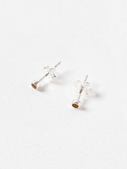 Oliver Bonas Sterling Silver Nettie Tiger's Eye Silver Mini Stud Earrings - Image 2 of 3