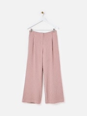 Oliver Bonas Brown Gingham Wide Leg Trousers - Image 3 of 7