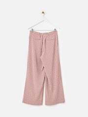 Oliver Bonas Brown Gingham Wide Leg Trousers - Image 4 of 7