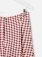 Oliver Bonas Brown Gingham Wide Leg Trousers - Image 6 of 7